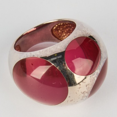 A Resin and Sterling Silver Ring, 1990s