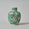 A Chinese 18th-19th Century Famille Verte 'Crane' Tea Caddy (repair to lid)