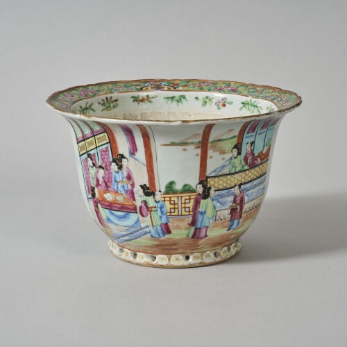 A 19th Century Chinese Canton Famille Rose 'Figural' Planter