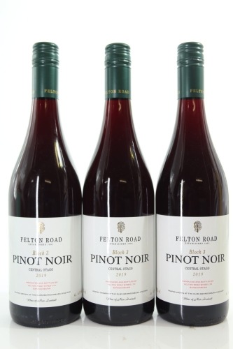 (3) 2019 Felton Road Block 3 Pinot Noir, Bannockburn [JR17.5] [RP95]
