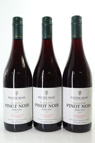 (3) 2020 Felton Road Cornish Point Pinot Noir, Bannockburn [JR17.5]