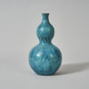 A 18th Century Chinese Double-gourd Turquoise Incised Vase (gold lacquer repair to the rim, Da Ming Jianjing Nian Zhi Mark)