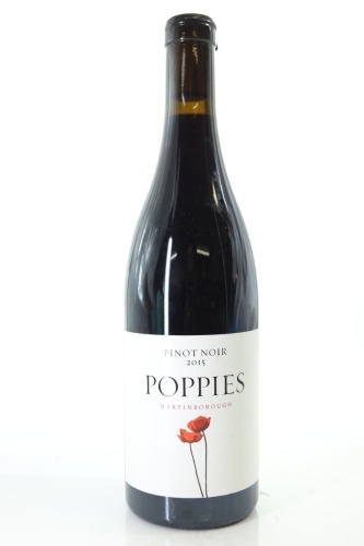 (1) 2015 Poppies Pinot Noir, Martinborough