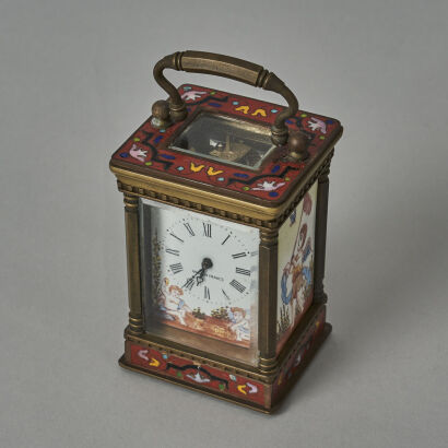 A Chinese 20th Century Cloisonne Table Clock