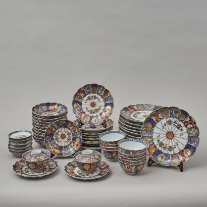A Japanese Imari Set (52 pieces, one chipped)