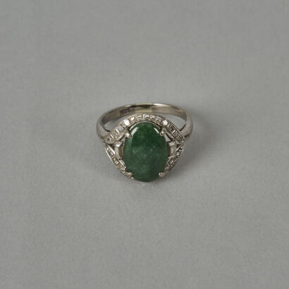 A Chinese Green Jade Ring