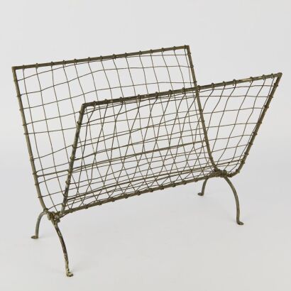 A Vintage Wire Magazine Rack