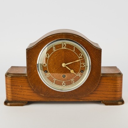 An Art Deco Wooden Mantle Clock