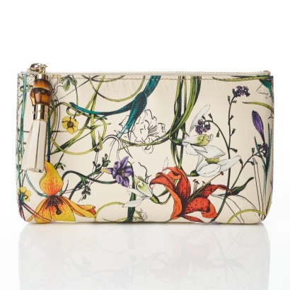 Gucci, Floral Print Leather Pouch with Box