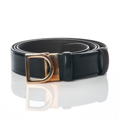 Dunhill, Black Leather Belt with Box, Size 42 / 107