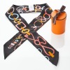 Herm&egrave;s, 100% Silk, Multicolour Printed Black Twilly with Box - 2