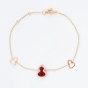 Qeelin, 18ct Rose Gold, 17.5cm Red Agate / Diamond Wu Lu Bracelet with Box / Papers