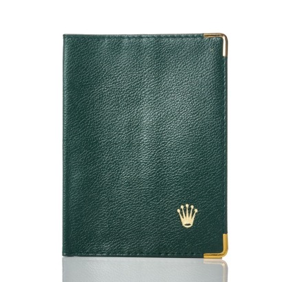 Green Leather Rolex Passport Holder / Wallet