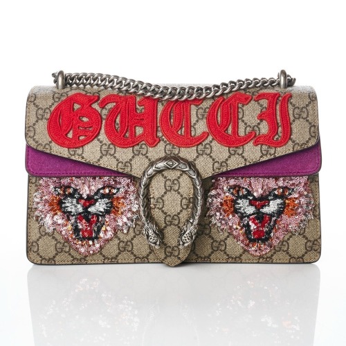 Gucci, GG Supreme Embroidered Sequin Dionysus Shoulder Bag