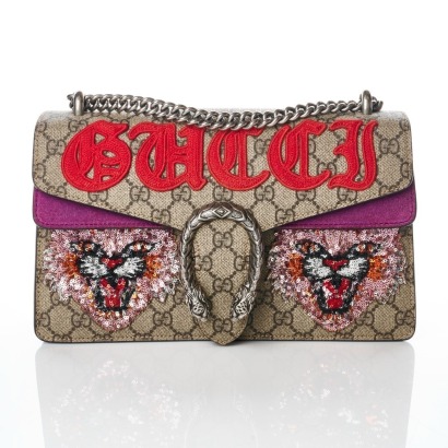 Gucci, GG Supreme Embroidered Sequin Dionysus Shoulder Bag