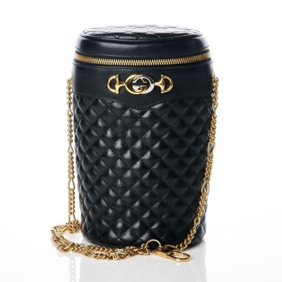 Gucci, Black Quilter Leather Zumi Bucket Bag