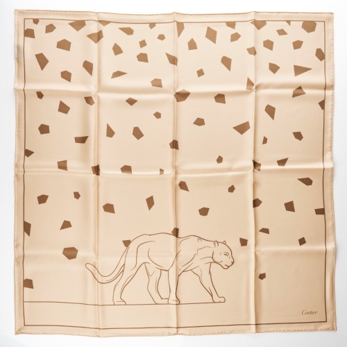 Cartier, 100% Silk, Panth&egrave;re Scarf with Box