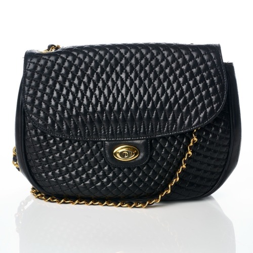 Bally, Black Quilted Chain Shoulder Bag