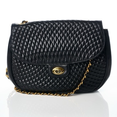 Bally, Black Quilted Chain Shoulder Bag