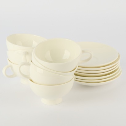 A Set of Seven Royal Doulton Symmetry Cups and Saucers