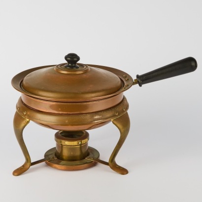 An Antique Copper and Brass Chafing Dish