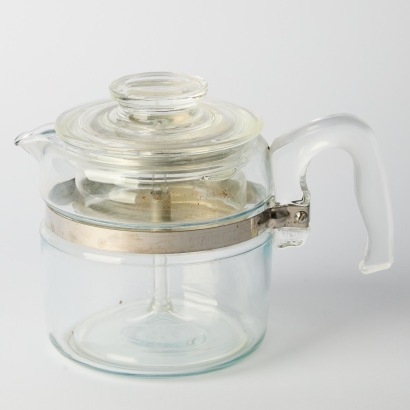 A Vintage Pyrex Flameware Stovetop Coffee Percolator