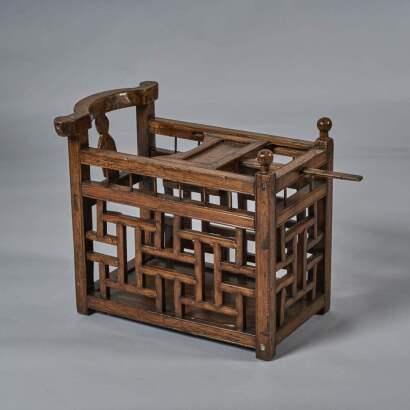 A Chinese Traditional Wooden Baby Chair