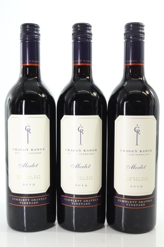 (3) 2019 Craggy Range Merlot, Gimblett Gravels