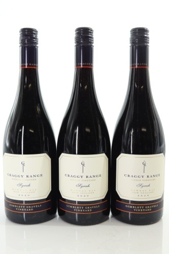 (3) 2020 Craggy Range Syrah, Gimblett Gravels
