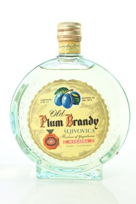 (1) Maraska Old Plum Brandy Sljivovica, Yugoslavia, 750ml, 40% ABV, Circa. 1970's
