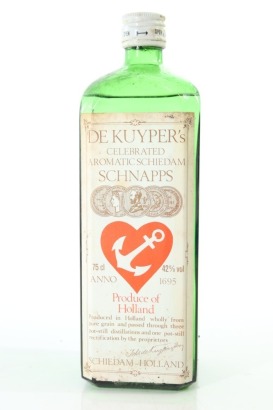 (1) De Kuyper's Celebrated Aromatic Schnapps, 750ml, 42% ABV, Circa. 1970's-80's