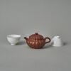 A Chinese Red Clay Teapot (Wang Shuyun Mark) and Two White Glazed Tea Cups - 3