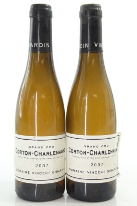 (2) 2007 Vincent Girardin Corton-Charlemagne Grand Cru, Cote de Beaune, 375ml [JR16.5] (STOL)
