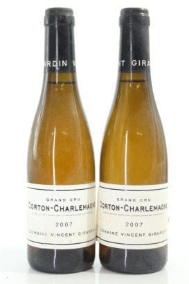 (2) 2007 Vincent Girardin Corton-Charlemagne Grand Cru, Cote de Beaune, 375ml [JR16.5] (STOL)