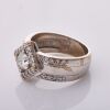 18ct White Gold, Modern, 0.64ct Diamond / 0.42ct Diamond Cluster Ring, GIA certified - 2