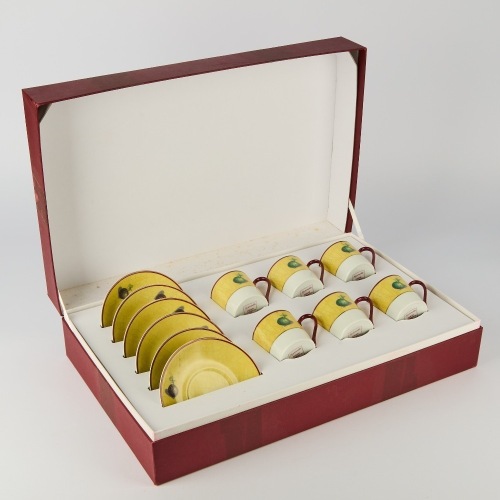 A Boxed Sarah Anderson Paris Demitasse Coffee Set