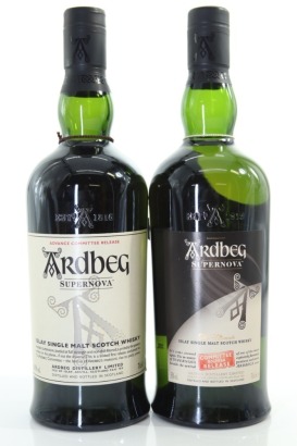 (1) Ardbeg 'Supernova' Advanced Committee Release (58.9% ABV) & 'Supernova' Committee SN2014 Release (55% ABV) Single Malt Scotch Whisky, Islay, 2 Bottles Sold as One Lot