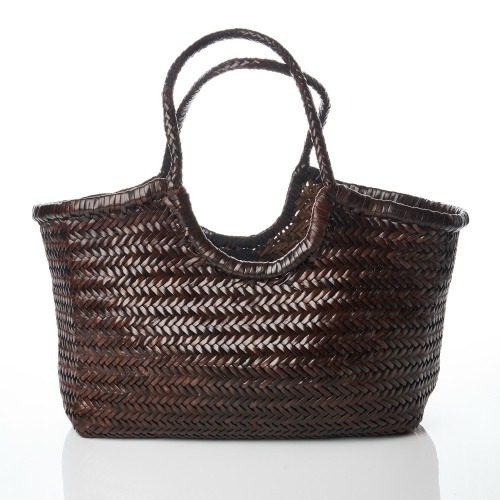 Dragon Diffusion, Dark Brown Woven Leather Nantucket Tote Bag
