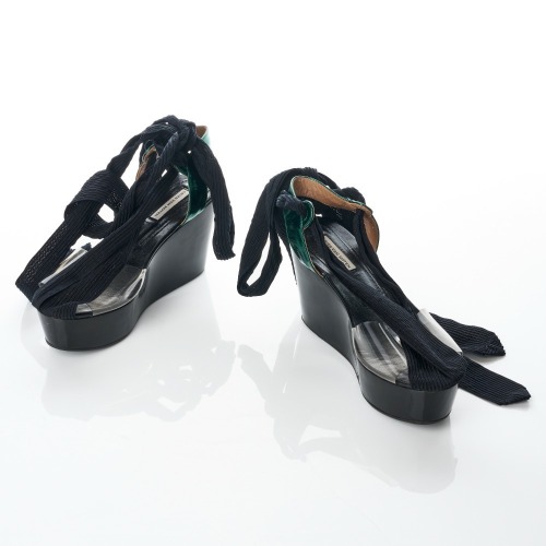 Dries Van Noten, Wrap-around Platform Wedge Sandals, Size 36