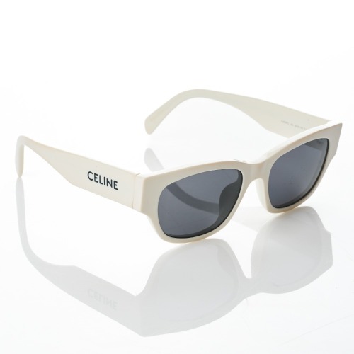 Celine, CL40197U White Frame Grey Lenses Sunglasses with Case