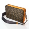 Fendi, FF Monogram / Orange Leather Crossbody Bag - 2