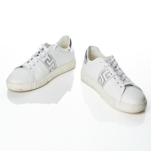 Versace, Greca Logo Leather Sneakers with Box, Size 42