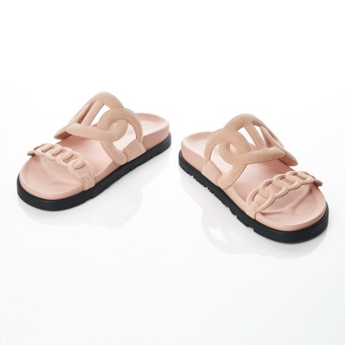 Herm&eacute;s, Pink Suede Extra Sandal, Size 35
