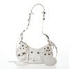 Balenciaga, White Leather Le Cagole XS Shoulder Bag