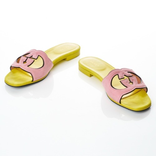 Gucci, Interlocking G Cut-out Slide Sandals, Size 38.5