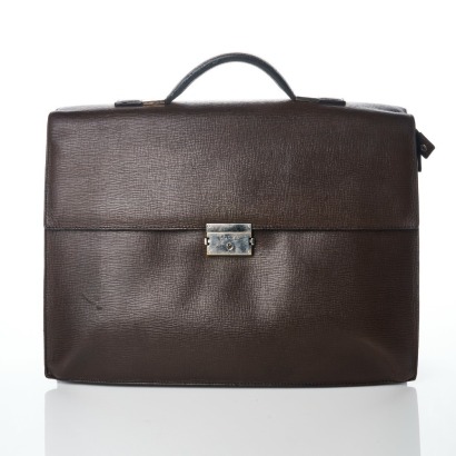 Loewe, Brown Textured Leather Briefcase