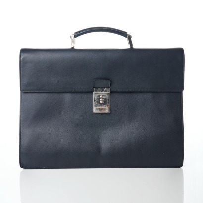 Prada, Dark Navy Saffiano Briefcase