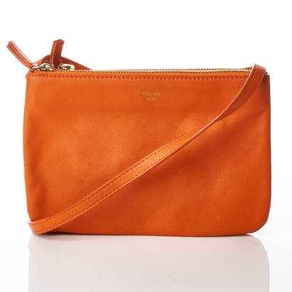 Celine, Orange Leather Trio Shoulder Bag
