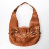 Jimmy Choo, Tan Leather / Snakeskin Trim Shoulder Bag
