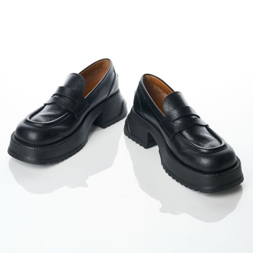 Marni, Black Leather Loafers, Size 36
